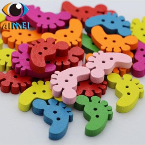 Wholesale/Retailed 100Pcs/Lot Heart Painting Wooden Painting Buttons For Children Clothing Diy Gift Decoration Card