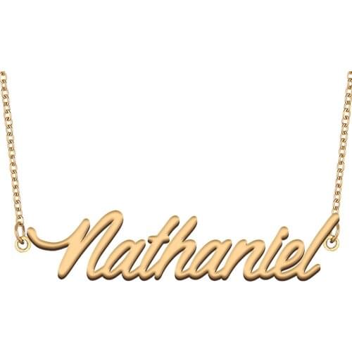 Nathaniel Name Necklace for Women Stainless Steel Jewelry 18k Gold Plated Nameplate Pendant Femme Mother Girlfriend Gift