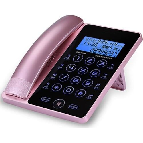 Touch Dial Corded Phone Telephone Landline with Colorful Backlit, Voice Broadcast, FSK and DTMF System, Caller ID, PC Panel