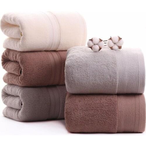 Drop Shipping 100% Cotton Bath Towel Absorbent Adult Bath Beach Towels Solid Color Soft Towel For Bathroom Washcloth