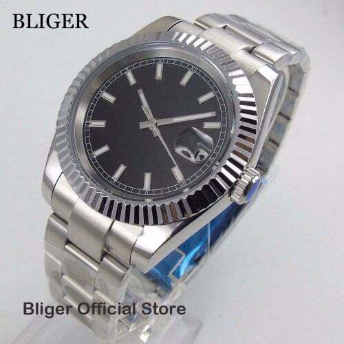 Luxury Fashionable 40MM Nologo Black Big Face Dial Mens Watch Miyota Automatic Watch Men