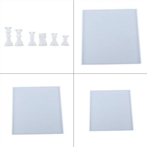 Crystal Epoxy Resin Mold International Chess Checkerboard Casting Silicone Mould DIY Crafts Making Tools