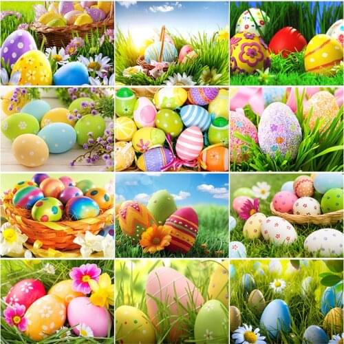 DIY Colorful Egg Diamond Rhinestone Painting Kits For Children Full Round Drill Embroidery Cross Stitch Set Art Hotel Decoration