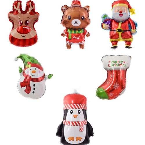 10/30/50pcs Mini Size Happy Christmas Day Foil Balloons Santa Claus Christmas Tree Snowman Decoration Xmas Party Supplies Globos