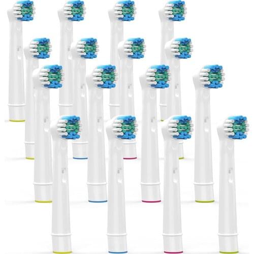 16xReplacement Brush Heads For Oral-B Electric Toothbrush Fit Advance Power/Pro Health/Triumph/3D Excel/Vitality Precision Clean
