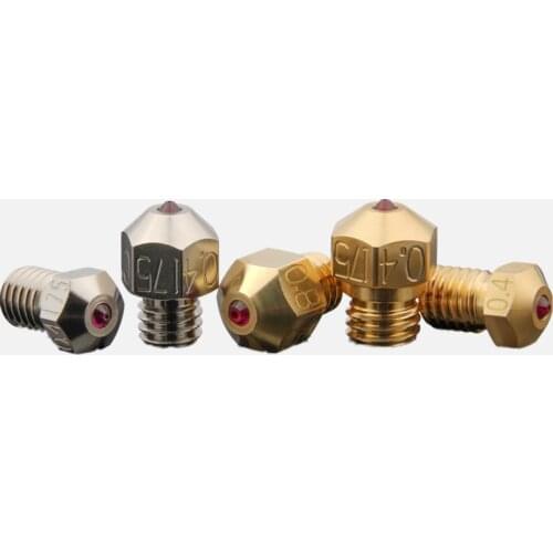 Ruby Nozzle 3d Printer V6 MK10 MK8 high temperature Plated Copper Nozzle for MicroSwiss Cr10 Mk8 E3d V6 Hotend