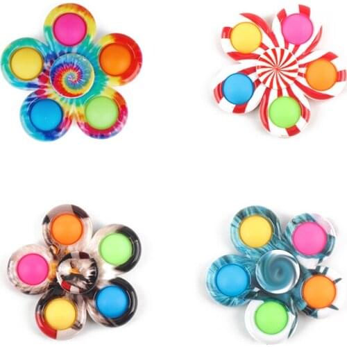 Pop Fidget Spinner Toys Anti-Stress Pressure Reliever Fidget Spinners Simple Dimple Keychain Pop Bubble Sensory Toys Adult Kids