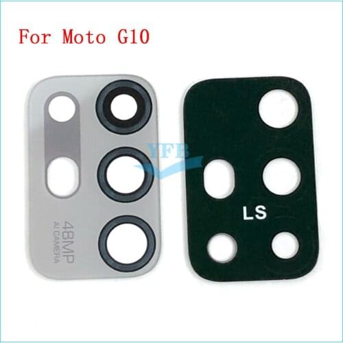 50PCS For Motorola Moto G10 G20 G30 G8 Power Lite G8 Plus Play Power Rear Back Camera Glass Lens With Sticker Tape Adhesive