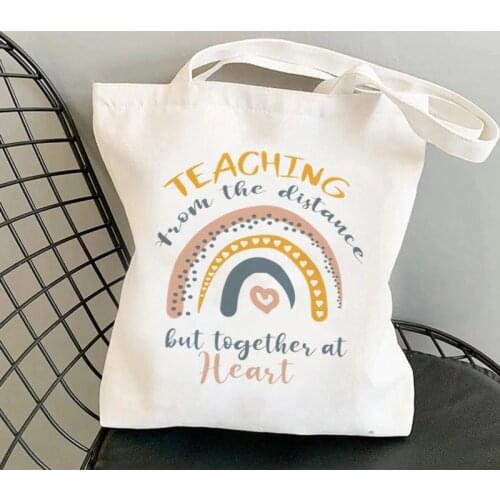 Supplies teachers Teaching from the distance Tote Bag women Harajuku shopper Shoulder girl shopping bag Lady gift Canvas Bag
