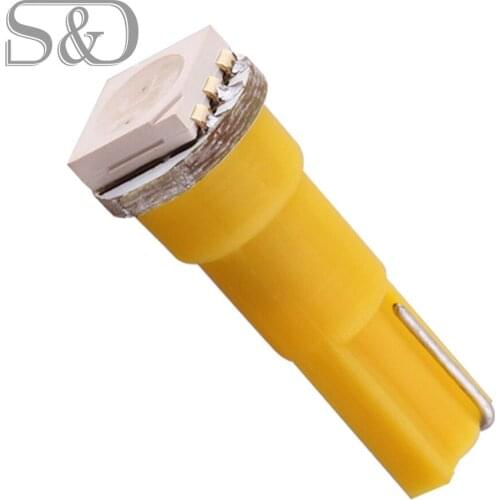 T5 1 SMD 5050 Yellow LED Car Bulb Lamp interior Lights 74 dash led car bulbs Car Light parking 12V Instrument Lights Auto Lamp