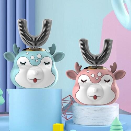 Smart Children U-Shaped Electric Toothbrush Sonic Toothbrush Rechargeable 360° Whitening Teeth Ultrasonic Tooth Cleaner Kids