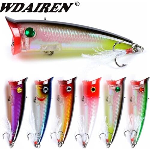 WDAIREN Topwater Popper Fishing lure 7.8cm 10.5g Crankbait Iscas Artificial Wobblers Hard Bait Pesca Bass Carp Pike Tackle