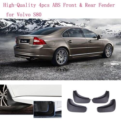 High-Quality 4pcs ABS Front & Rear Fender for Volvo S80 Car Mud Flaps Splash Guard Mudguard Mudflaps Accessories