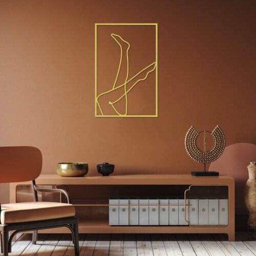 Gold Abstract Metal Wall Womans Body Shape Art Modernization Abstract Fresco Posters For Hallway Decor Minimalist Artwork Decor