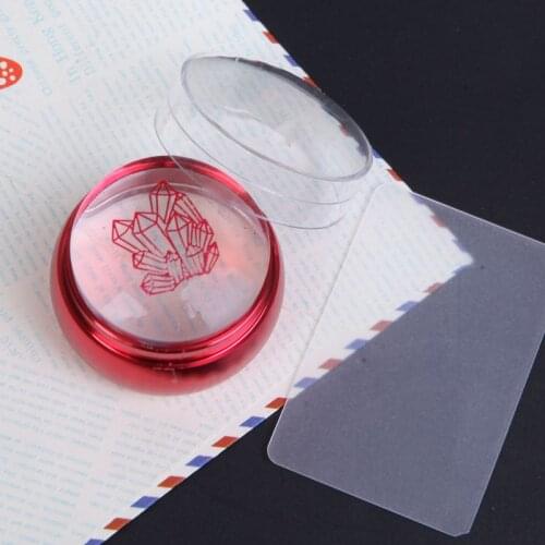 1pcs/set NEW 2017 Top Quality Red Metal Nail Art Stamper Clear Jelly Silicone Head Stamper with Cap & 1*Scrapers YZ18