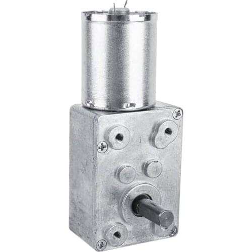 1Pc DC12V 100RPM Worm Gear Motor Reversible High Torque Turbo Gear Motor Metal Reducer Gearbox