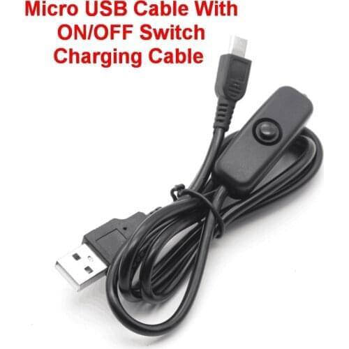 100pcs Raspberry Pi 3 Power Cable with switch ON/OFF button Micro USB charging cable for Banana PI Raspberry Pi 2 power cable