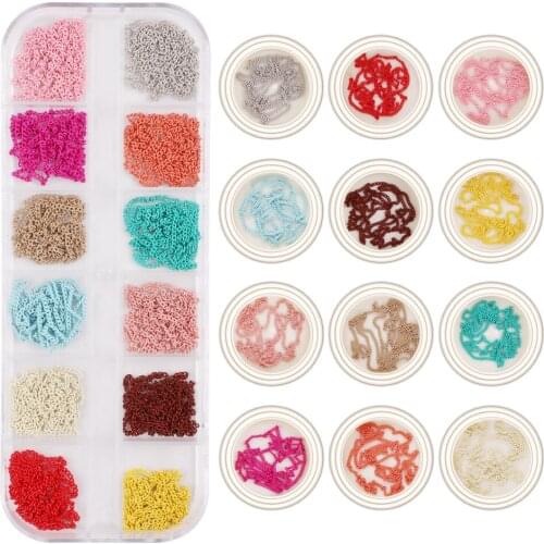 13pc/lot 3D Metal Nail Art Decoration Gold Metal Chain Line Multi-color DIY Nail Art Decoratio