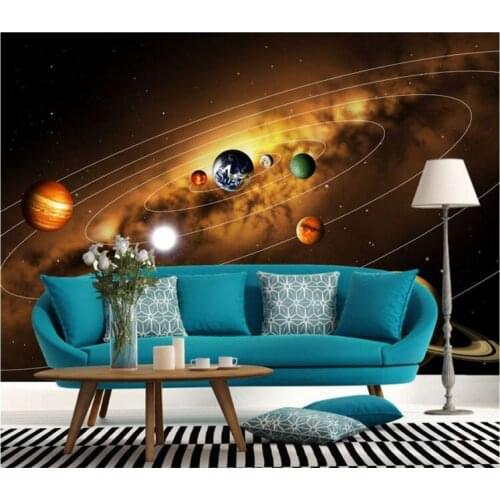 3d mural stars night with blue sea wallpaper papel de parede bedroom sofa tv mural wallpaper