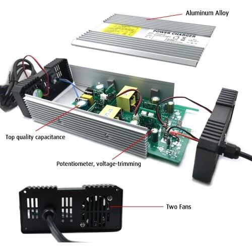 42V 5A 6A 7A 8A 9A 10A Car Charger For 36V 10S Lithium Battery Electric pack Bike Lipo Scooter Aluminum Metal Case Fast Charger