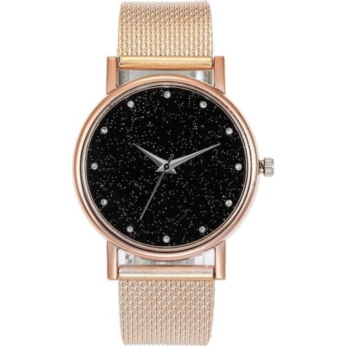50%HOT Starry Sky Series Unisex Mesh Strap Round Dial Analog Quartz Wrist Watch Gift