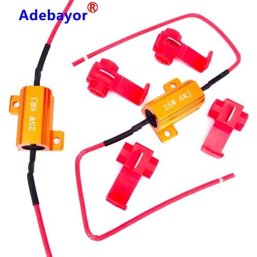 Adebayor 20PCS 25W 6ohm Load Resistor Resistance for Car LED Flash Indicator Controller CANBUS Problem FREE SHIPPING 12V