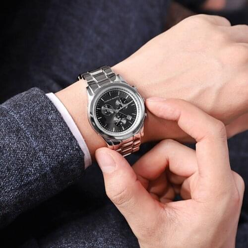 Japan Made Movement Luxury Leisure Sport Style Wrist Watch Business Men Fashion Quartz Accessory Watch Gift Calendar
