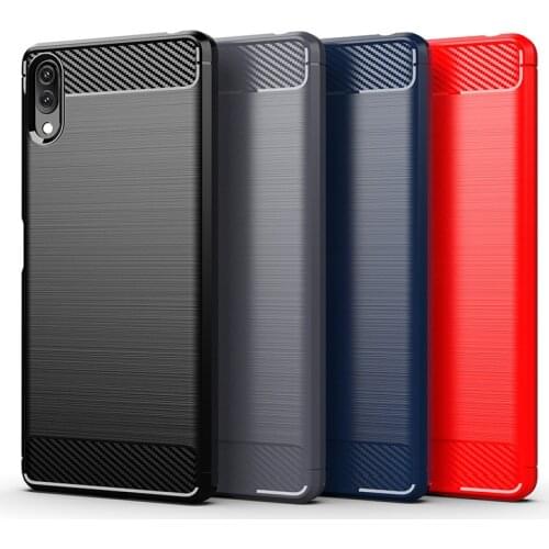 Carbon Fiber Cover Shockproof Phone Case For Sony Xperia 1 5 10 II III Ace Plus L3 XZ1 Compact XZ3 XZ2 Premium Bumper Cover