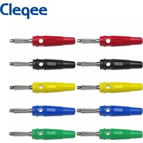 Cleqee P3008 10PCS 4mm Copper Banana Plug Jack For Speaker Amplifier Test Probes Connector