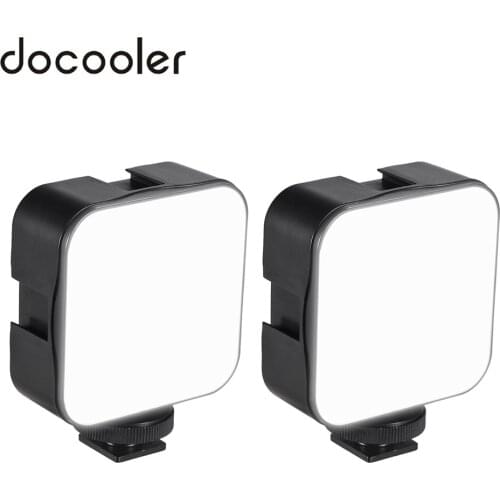 Docooler 2pcs Mini LED Video Light Photography Fill-in Lamp with Cold Shoe Mount Adapter for Canon Nikon Sony DSLR Camera