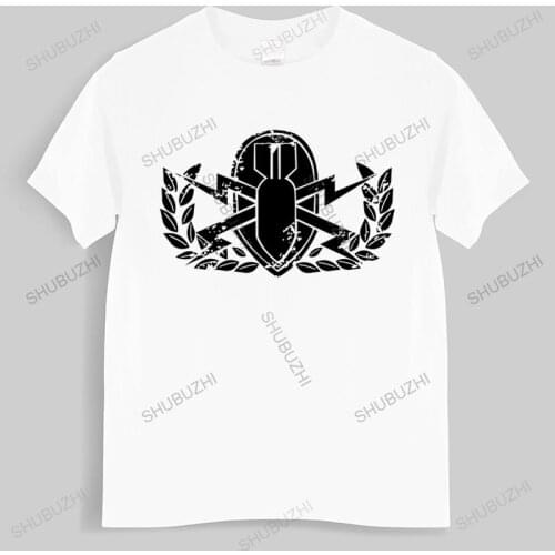Tshirt men cotton tops Cotton Vintage Army Eod Badge Subdued Veteran T-shirt Black men t shirt euro size