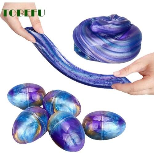 Crystal Egg Slime Toy Colorful Mud Stress Ball Scented Stress Relief Sludge Toys for Children Adults Anti-Stress Decompression