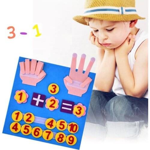 Montessori Toys Felt Finger Numbers Math Toy Children Counting Early Learning for Toddlers Intelligence Develop