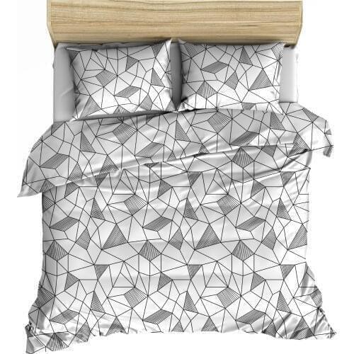 100% cotton Makiteks Triangle Kany duvet cover set , 240x220 duvet cover with 40 cm bottle flap and 2 pcs 65x65 pillowcases