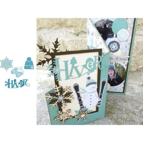 Metal cutting dies french hiver snowflake gloves die cut mold Scrapbooking paper cards making paper craft knife mould new 2019
