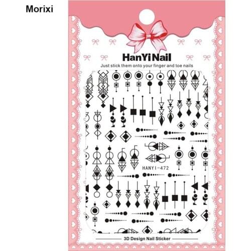 Fashion Geometric sticker for nail art accessories Manicure Nail Decals Adhesive gold black leaves Graffiti nail wrap HY004