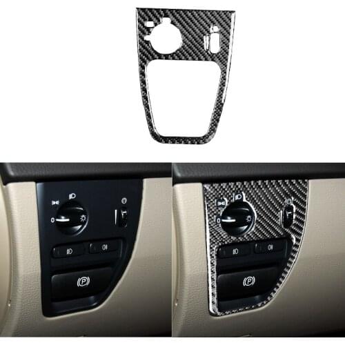 Carbon Fiber Headlight Headlamp Switch Knob Panel Trim Decal Soft Interior Sticker Fit For Volvo XC90 XC Classic 2003-2014