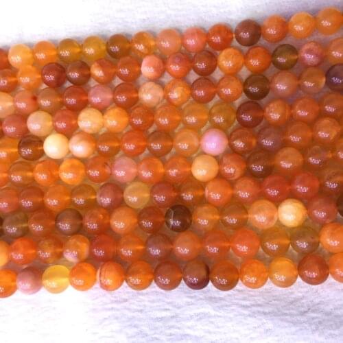 Natural Genuine Brazil Red Orange Chalcedony Carnelian Round Loose Beads 6-12mm 15" 05404