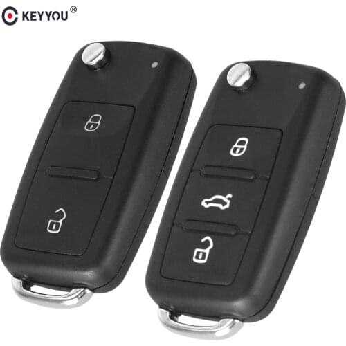KEYYOU 2/3 buttons Folding Car key Switchblade Key Flip key Shell for VW polo passat b5 Tiguan Golf VOLKSWAGEN Seat Skoda