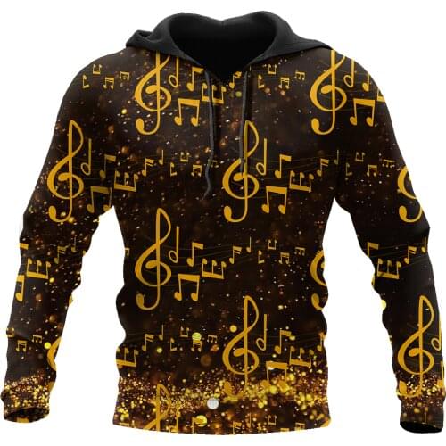 3D Printed Hoodie Music Note 3D All Over Printes For Men/Women Sweatshirt Spring/Autumn Casual Pullover Zipper Unisex