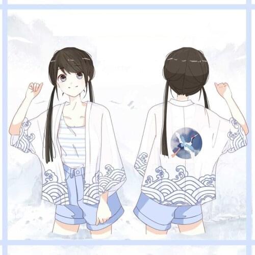 Summer Thin Adult Sunscreen Shirt Transparent Asian Haori Cardigan Vintage Blouse Classic Samurai Cosplay Kimono Tops Clothes