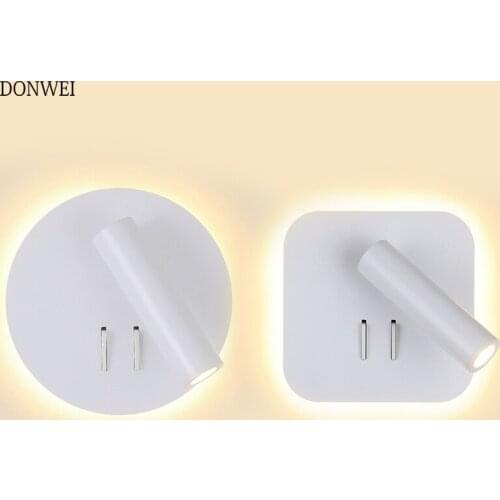 Rotatable LED Wall Lamp with switch 3W Reading light 6W backlight Aluminum Sconce Indoor wall light For Living Room Bedroom