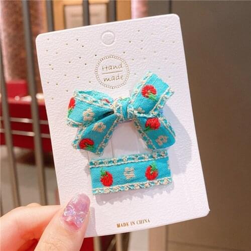 1 Set Cartoon Bow Hairpin Japanese Style Side Clip Bangs Clip Headdress Cute Girl Hairpin Shair Accessories