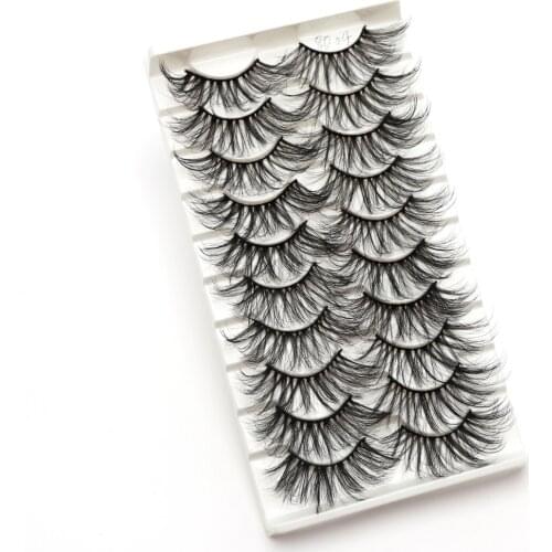 10 pairs 3D Faux Mink Lashes Natural False Eyelashes Dramatic Volume Lashes Makeup Eyelash Extension