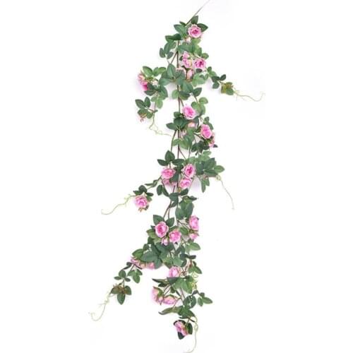 140cm Flower String Artificial Rose Fake Flowers Vine Garland Plants Foliage WeddingDecorations Trailing Flower Fake Flower
