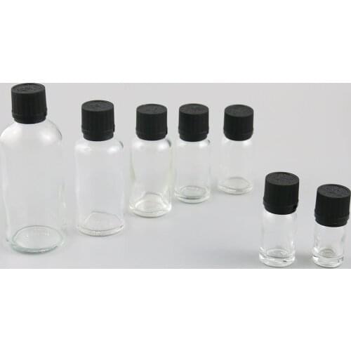 360 x 5ml 10ml 15ml 20ml 30ml 50ml 100ml Essential Oil Glass Bottle With Plastic Cap For Liquid Reagent Pipette Bottle with Lock
