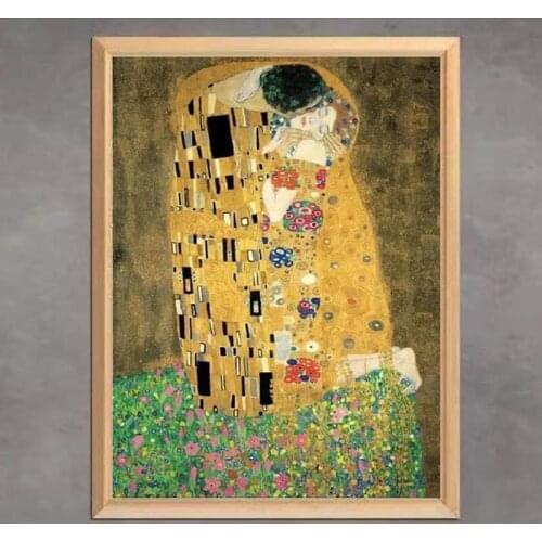 Famous Painting "The Kiss" 5D DIY Diamond Painting Full Square Round Diamond Embroidery Mosaic Home Decor