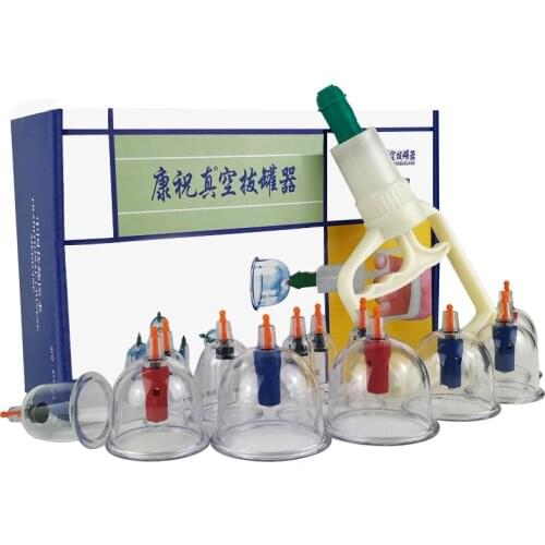 FREE SHIPPING Medical Kangzhu B1*6/12 Cups Vacumm Cupping Set Kit for Body Leg Joints Suction & Health Massage