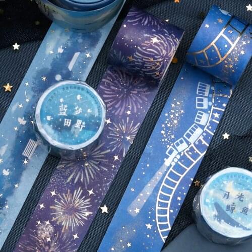 Gold Foil Washi Tape Galaxy Star Creative INS Handbook Scrapbooking Photo Album Decoration DIY Paper Decorative Sticker