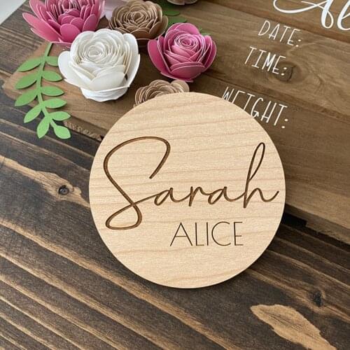 Wooden Baby Name Announcement Sign, Wood Sign for Birth Reveal, Personalized Baby Name Sign